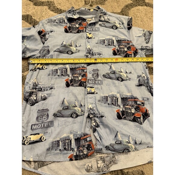 North River Outfitters Men's Button Front Shirt All‎ Over Vintage Car Medium - Picture 8 of 9